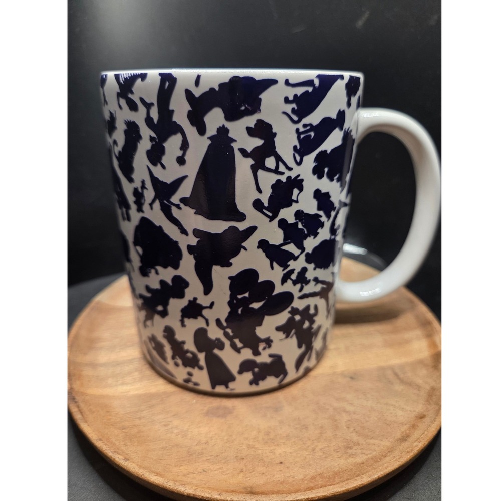 Disney Parks Mug  Large White Ink & Paint Heat Activated From Black to Detail